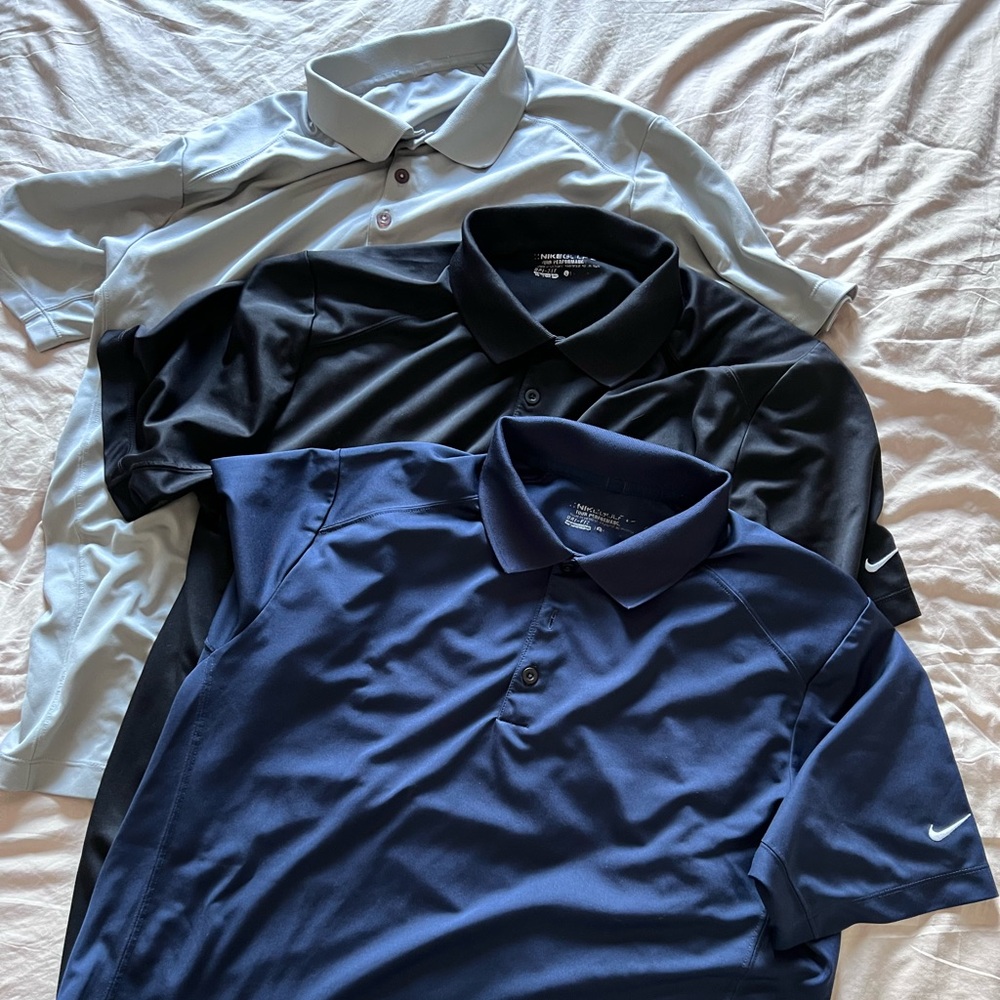 **SOLD** NIKE Golf Dri-Fit Polos - Bundle of 3